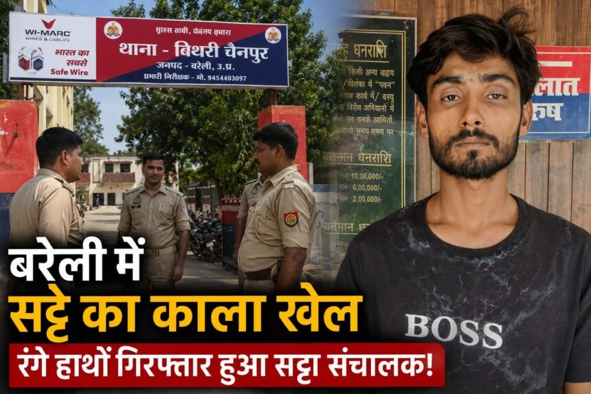 बरेली के बिथरी चैनपुर में अवैध सट्टा लगाते युवक